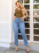 Calça Mom Cintura Alta Modela Corpo 100% Algodão