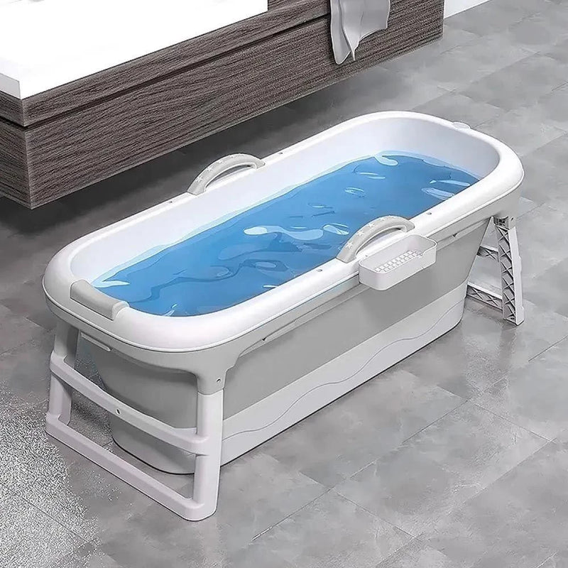 Banheira Ofurô Dobrável Portátil Adulto 117 Cm Com Suporte