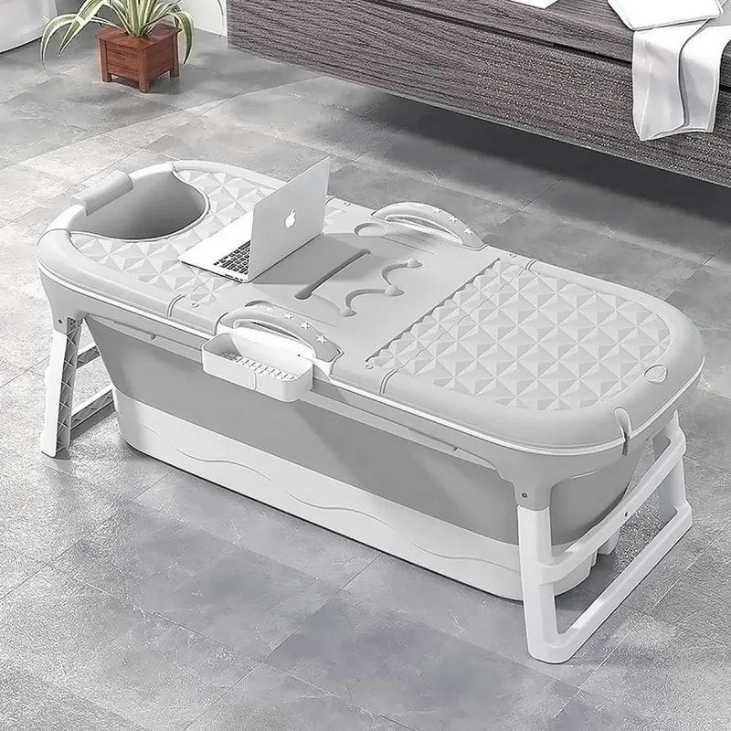 Banheira Ofurô Dobrável Portátil Adulto 117 Cm Com Suporte