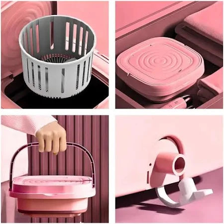 Mini Máquina De Lavar Silenciosa Dobrável Portátil 9 Litros